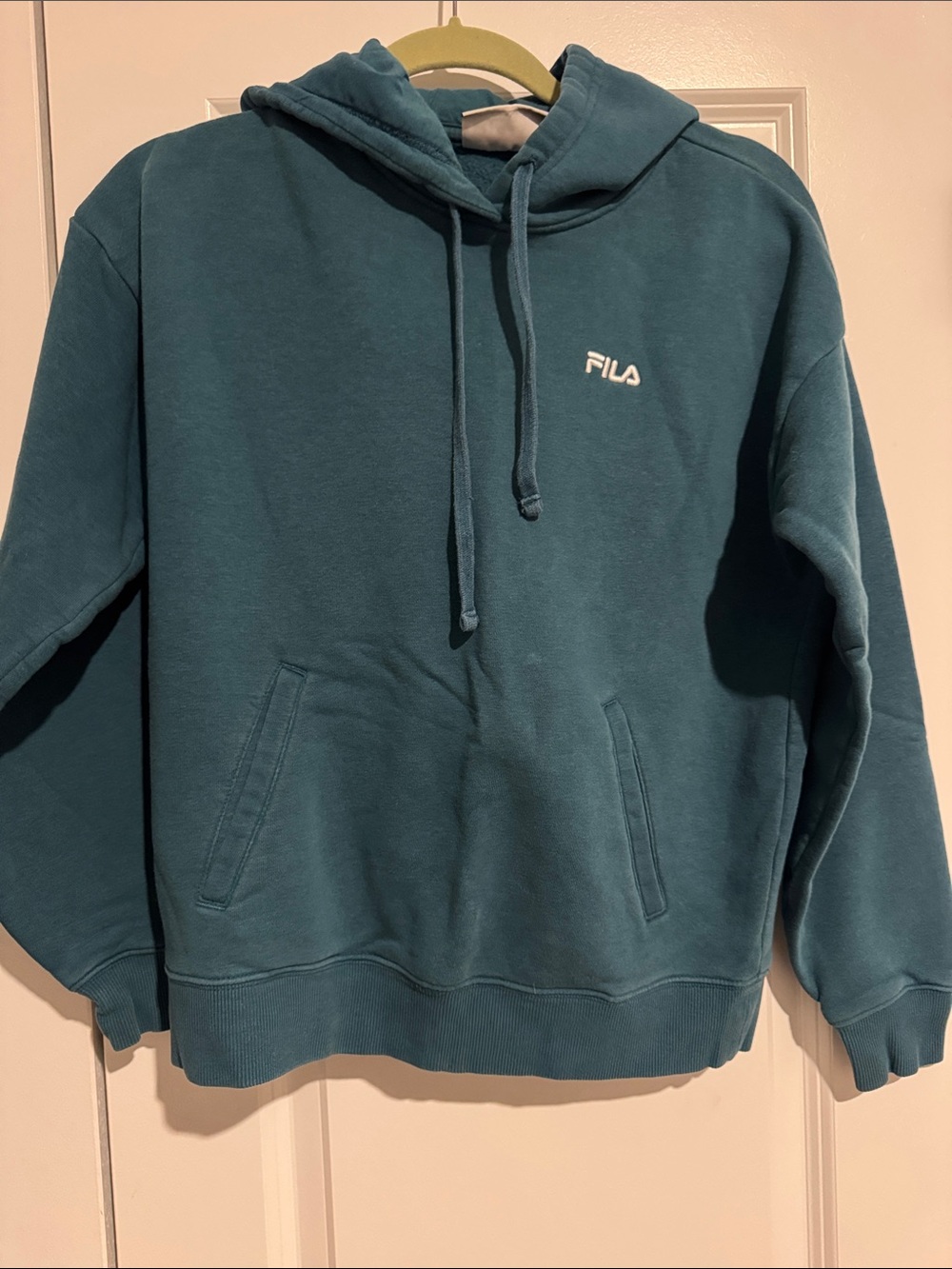 FILA Teal Pullover Hoodie with Small Chest Logo